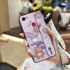Kickstand Anti-knock Phone Case For OPPO F7 Ring Protective Wrist Strap Phone Holder Wristband Dirt-resistant Durable