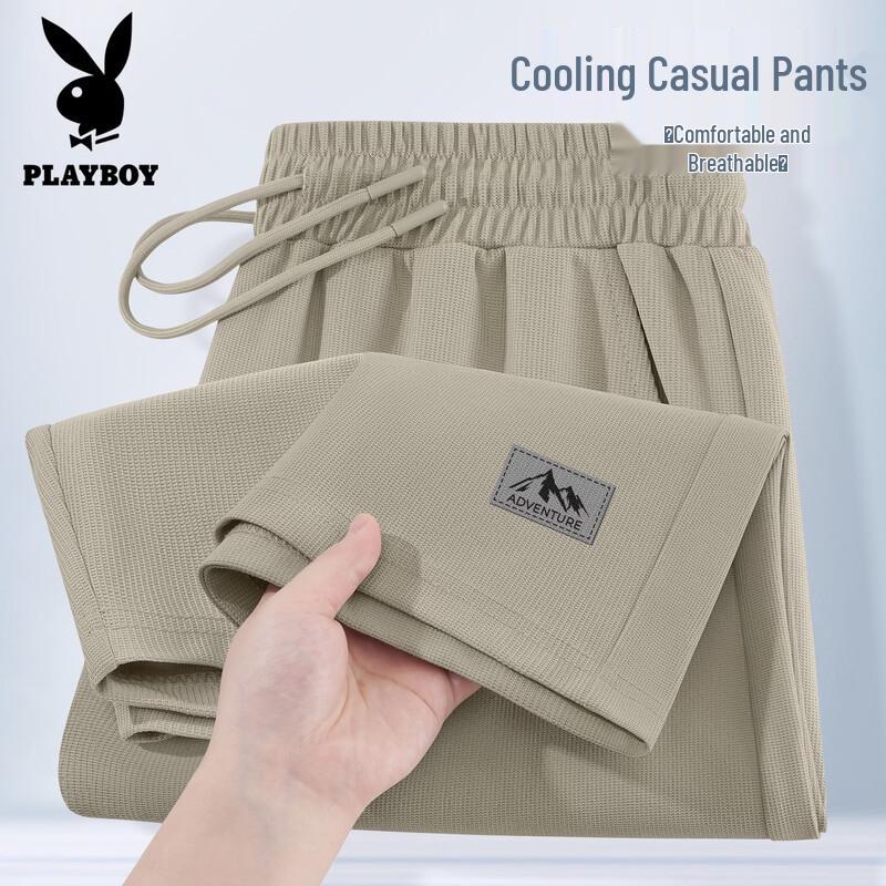 PLAYBOY Men s Waffle Straight-Leg Shorts L