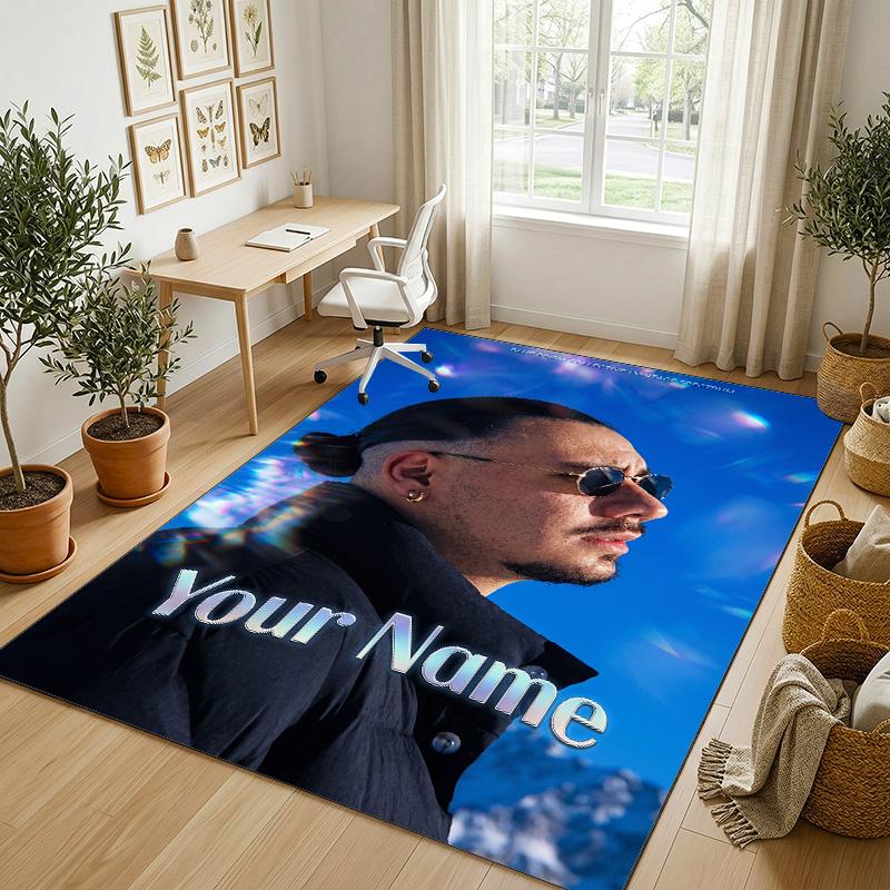 Personalized Crystal Velvet Carpet,Apache 207 Custom Printed Name, Plush Area Rug For Home Indoor Decor