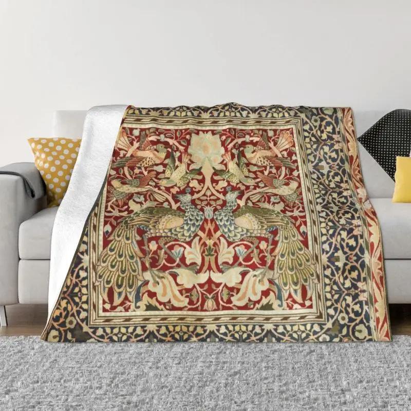 Vintage Garden Art Flannel Blanket Flower Warm Blanket Sofa Decorative Blanket Bedding