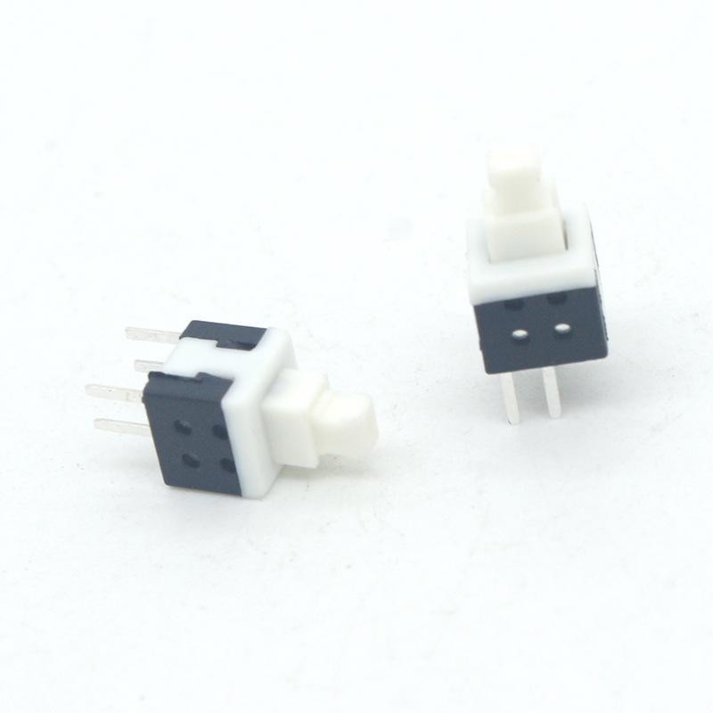 In Stock: 5.8x5.8 and 8.5x8.5 High/Flat Head Self-Locking Button Switch, Non-Locking Option Available