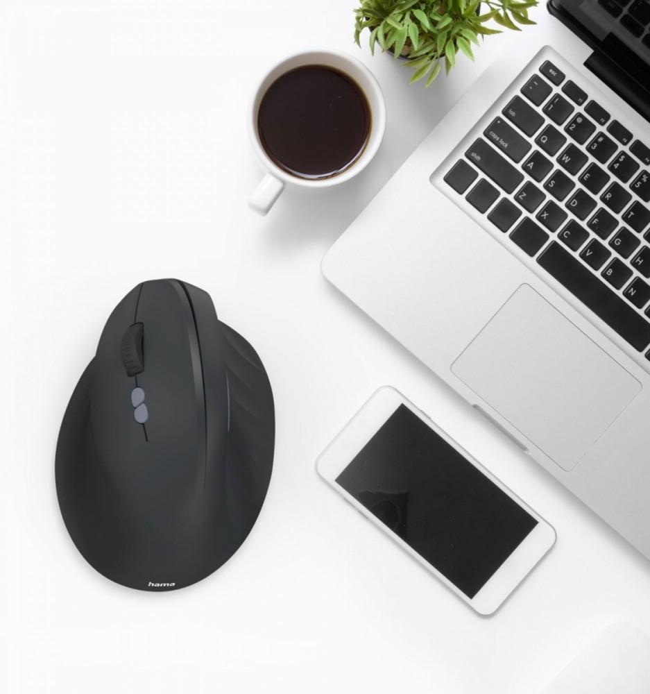 ergonomic multi-device mouse EWM-600 black left