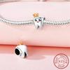 100% Real Copper Crown Cute Tooth Prince Beads Charms Jewelry Fit Original Bracelet For Women Diy Gift