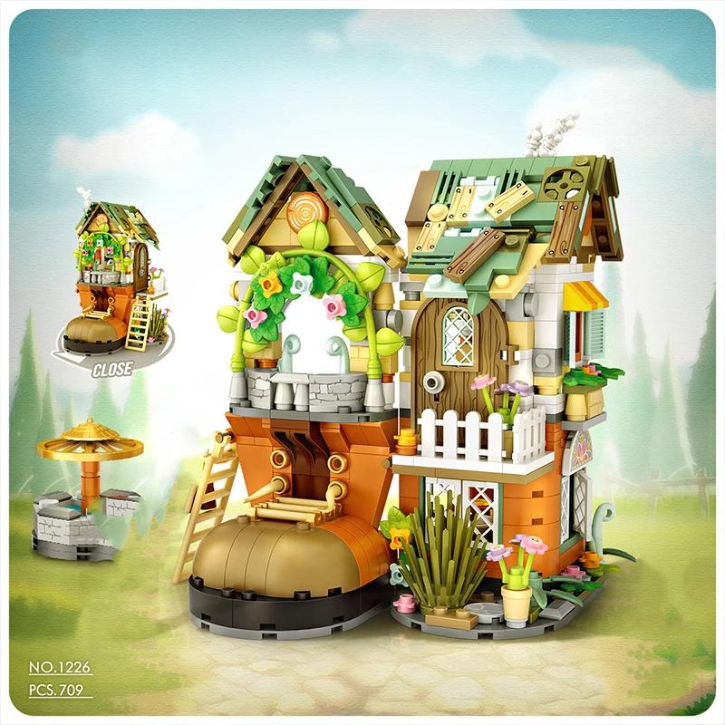 TOYLINX Street & City View Modellbausteine - ABS Kinderbauspielzeug, Mini Kreative Heimdeko Ornamente