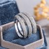 Elegant Multi-Layer Full CZ Diamond Ring for Women-925 Silver Stackable Statement Ring Party Jewelry Gift
