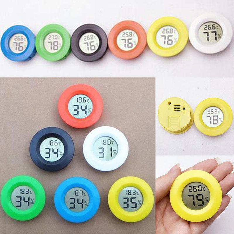 New Round Digital Cigar Humidor Temperature Hygrometer Thermometer Tool Black