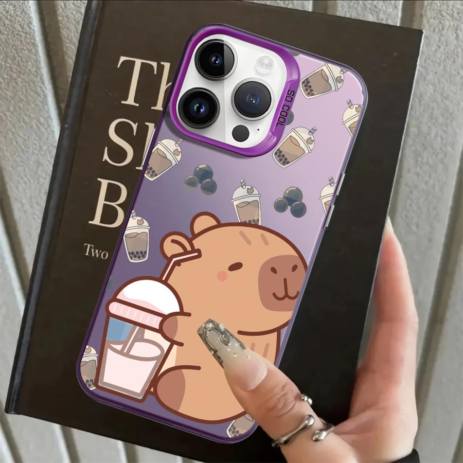 Case for iPhone 17 Pro Max 14 15 Plus XS 13 Pro 16 11 12 XR Air Back Phone Cover Cartoon Cute Capybara