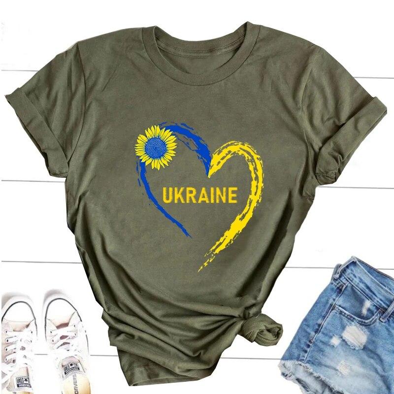 Ukraine Sunflower T-shirt Vintage Ukrainian Lovers Print Graphic T Shirts Women Short Sleeve Y2k Top Casual Tee Shirt Tops Unisex