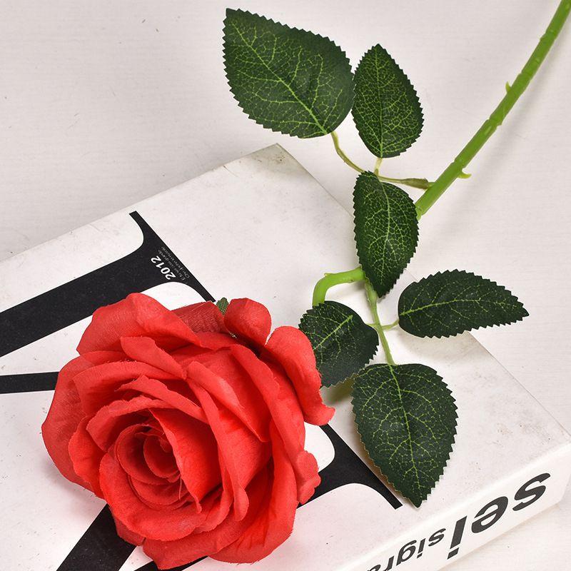 50cm Long Stem Artificial Roses Elegant Fake Silk Flowers For Wedding Home Decor
