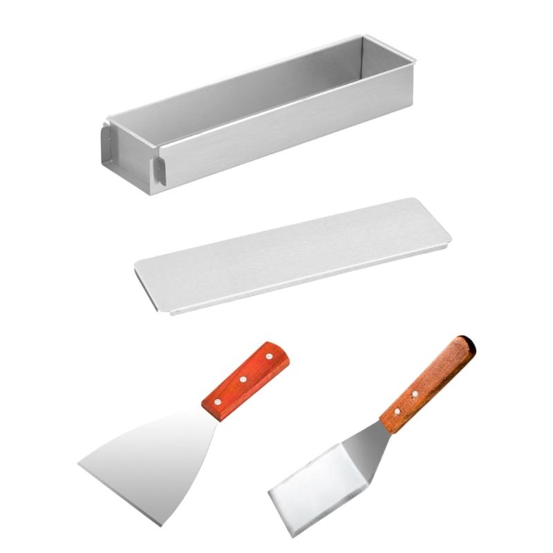 Pack of 3 Rectangular Tiramisu Molds with Removable Side Panel and Spatula for Effortlessly Baking and Cleaning