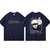 Jujutsu Battle Anime Peripheral Gojo Wu Pure Cotton Cartoon Printed Unisexs and Unisexs Clothing Summer New Short Sleeves