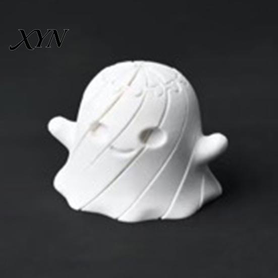 Мини-фигурка призрака, 3D-печатная скользкая фигурка, Вращающаяся Хэллоуинская игрушка-фиджет, Игрушка-антистресс, Скручиваемая белая настольная декорация для сувениров на вечеринку