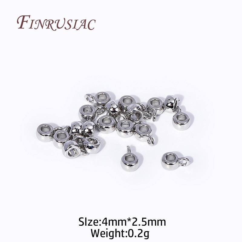 4X2.5MM 18K Gold Plated Round Pendant Bail with Ring, Brass Spacer Bail Beads Connectors For DIY Necklace Jewelry Making