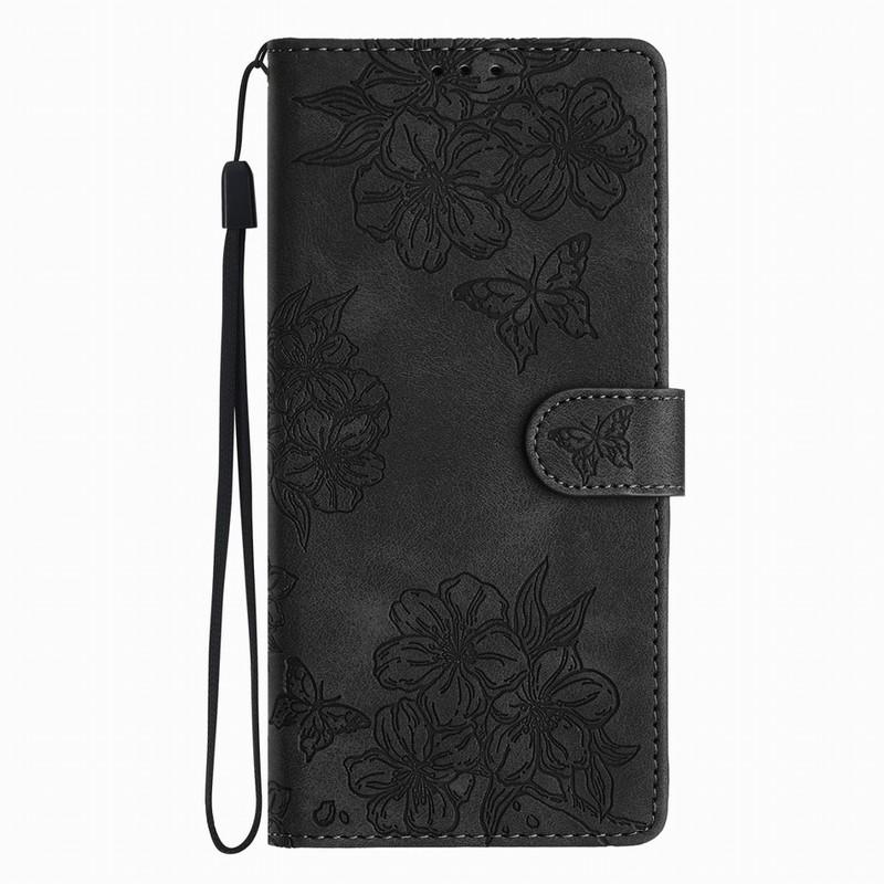 

Cute Sakura Butterfly Wallet Case For TCL 405 406 408 40SE 403 Card Slots Phone Cover #OGB For TCL 403