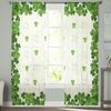 St Patrick Day Curtains Living Room Kitchen Clover Leaves Tulle Luck Wealth Irish Design Chiffon Curtain Light Filtering Polyester Area Window