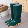 Women's high rain boots labor boots lightweight PVC non-slip mesh yarn inner women's rain shoes back kitchen cleaning water boots rubber shoes