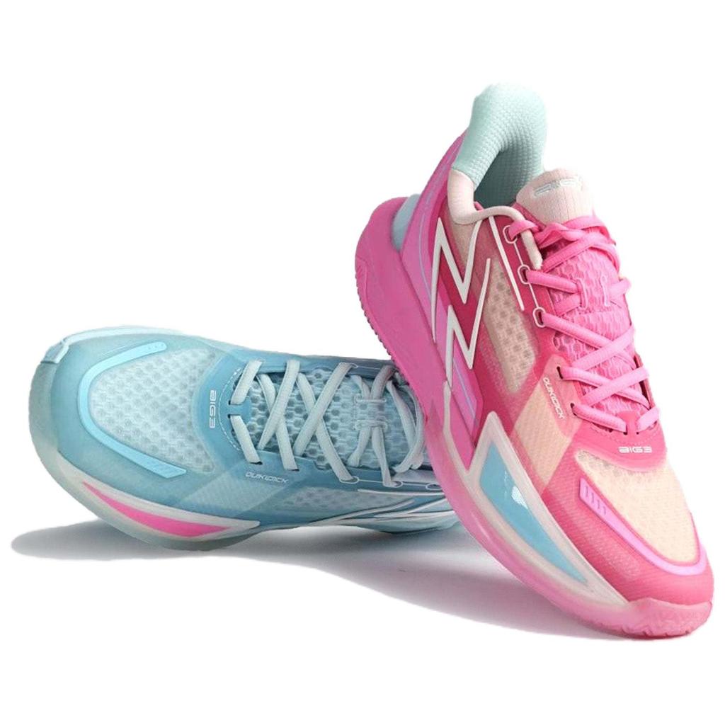 New 361° Big3 4.0 QUICK Basketball Shoes Unisex Low Top Blue/Pink 672321105-6