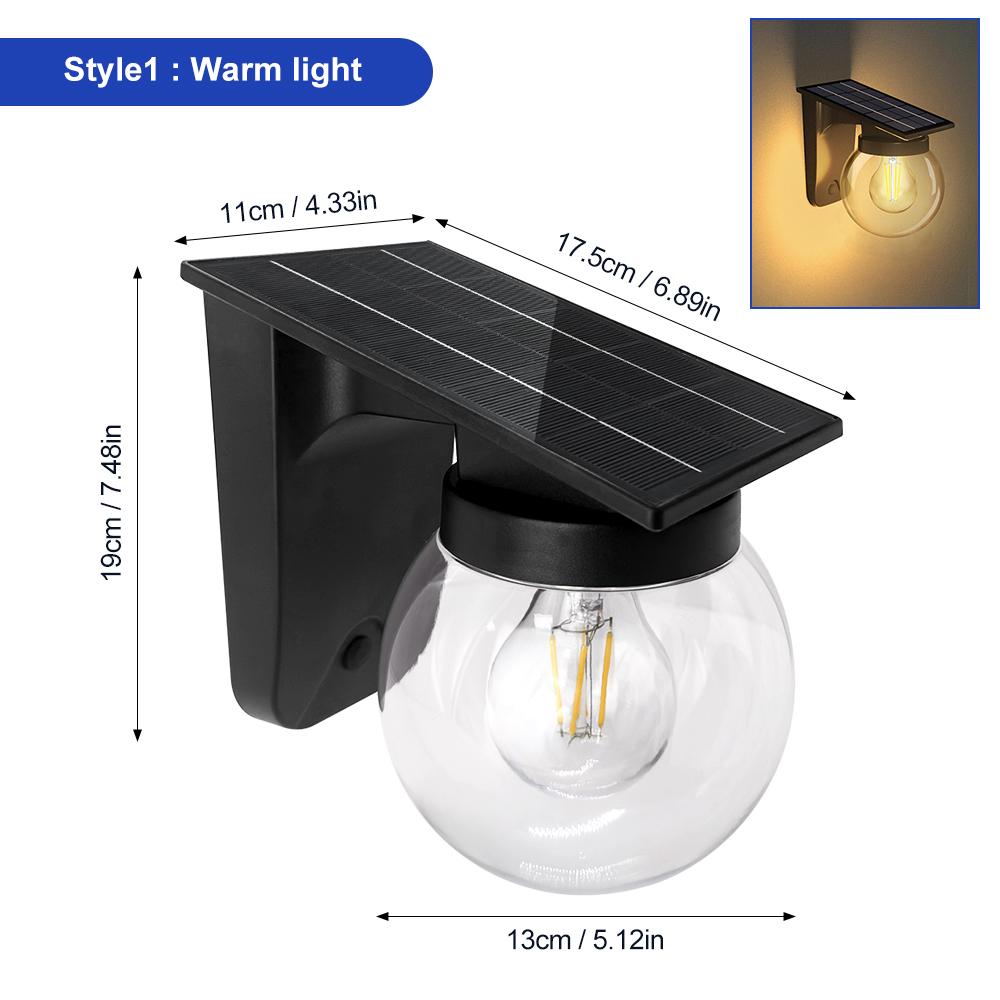 Solar Wall Lights Bright Ball Post Light Outdoor Waterproof Solar Security Light Dusk To Dawn Sensor Backyard Garden Patio Front