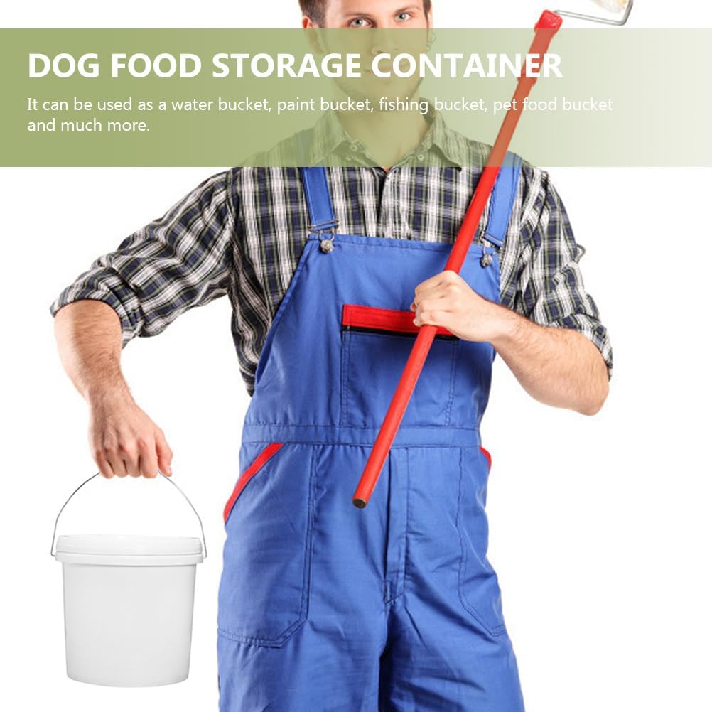 Cabilock Plastic Barrel Containers with Lids Heavy Duty Buckets Small Paints Bucket White Pails with Lids Dog Food Storage Container Plastic Gallon