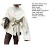 Cappotto da Donna in Lana Spesso Ampio Corto Trench con Cintura Apertura Frontale Giacca Peacoat Invernale Calda Soprabito