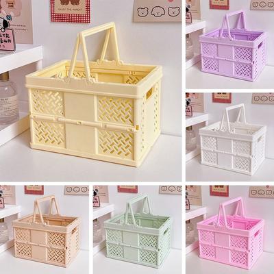 Cesta Contenedor de Maquillaje Organizador Cajas de Almacenamiento Plegables Estante Decorativo Estante Organizador de Escritorio