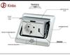 45-Type German Standard Pop-up Flush Mounted Floor Socket with USB, Thai & British Compatibility - Gray
