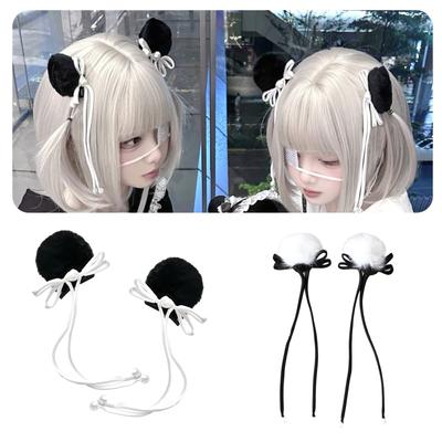 Niedlicher Panda Ohrclip Anime Haarschmuck für Kinder, Teenager und Erwachsene Haardekoration für Partys und Alltagsoutfits