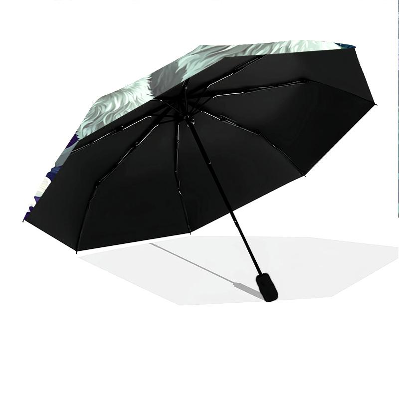 1 PC Automatic Folding Umbrella - Wolf Family Pattern, Portable & Foldable Design with 8 Ribs, Christmas Birthday Gifts
