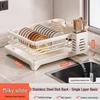 Stainless Steel Double Layer Dish Rack: Drains Bowls, Plates, and Chopsticks