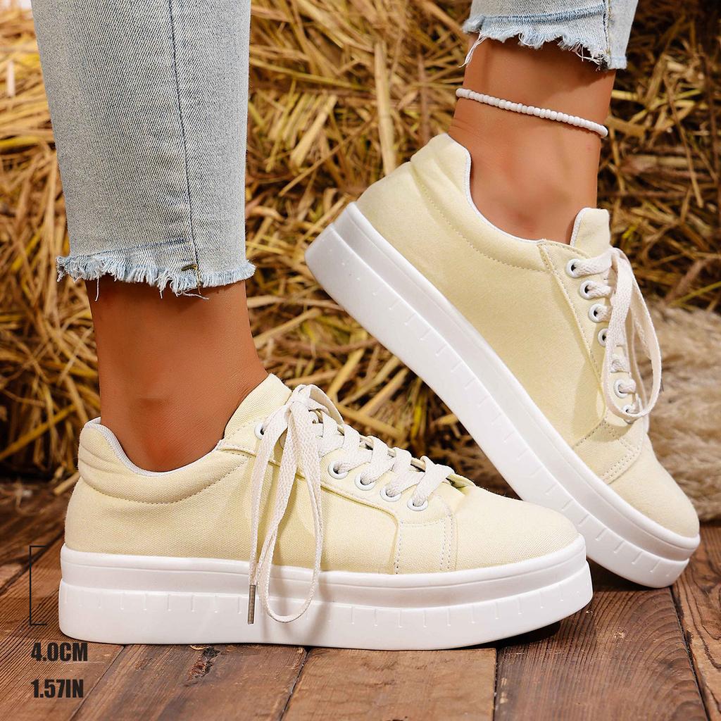 Fashion Plus Size Shoes for Women 36-43 Autumn Spring Fashion Lace Up Round Toe Platform Sneakers Causal Women Footwear 2025