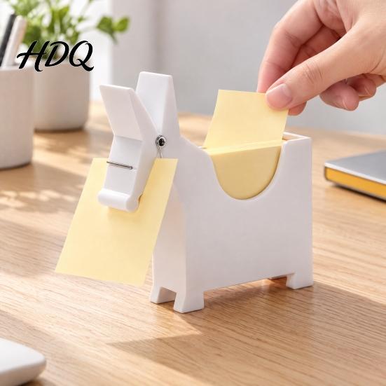 Office Desk Organizer Mule Shape Sticky Note Holder Memo Pad Cards Organizer Plastic Photo Holder Stable Dispenser for Home Desktop Storage