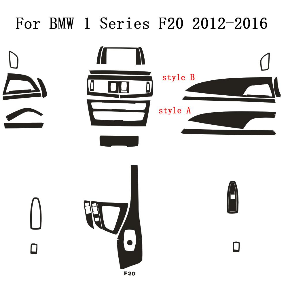 Carbon Fiber For BMW 1 Series F20 2012-2016 Film Interior Stickers Center Console Gear Dashboard Air Door Handle Lift Panel