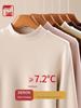 Women's Lyocell Tencel Round Neck Base Layer, Thickened Velvet Wool-Silk Long Sleeve Top for Autumn/Winter