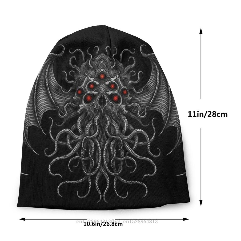 Bommelmützen Cthulhu Mythos Lovecraft Große Alte Unisex Damen Strickmütze Kopf Winter Warme Mütze Straße Skullies Beanies Mützen