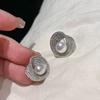 Rhinestone Bright Pearl Ear Studs Light Luxury Women Ear Jewelry Pearl Stud Earrings  Girls