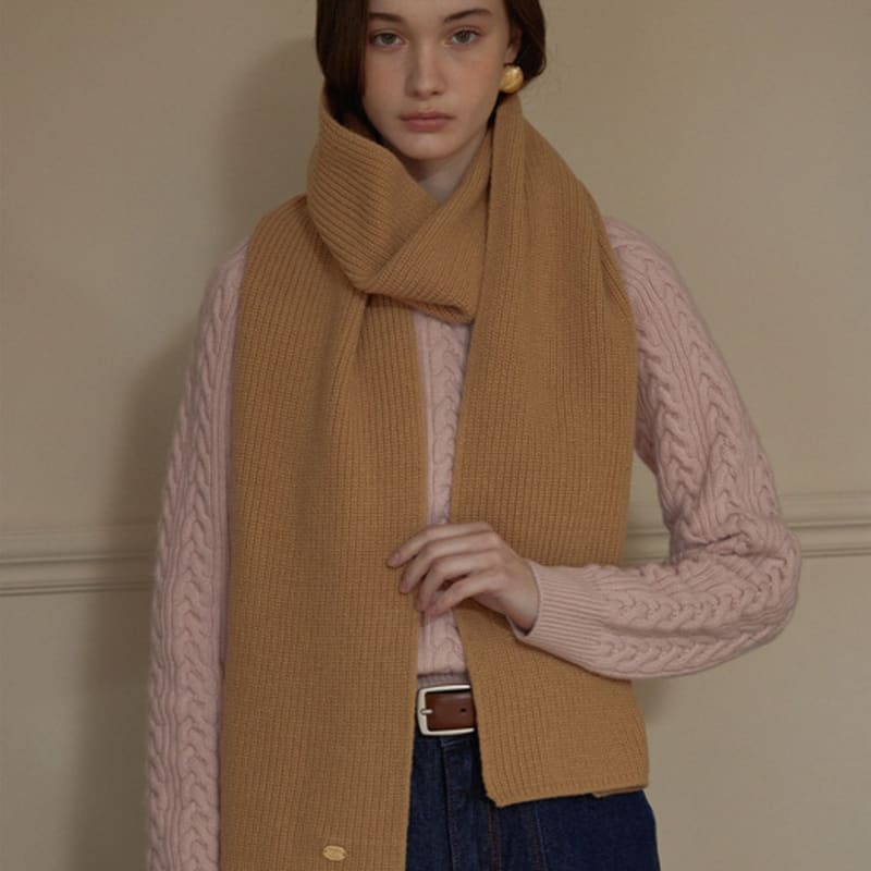 HOUSE of POND Soft wool knit muffler (Beige)