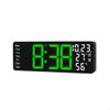 62KD Large 17.3Inch LED Wall Clock with Remote Control Auto Brightness Temperature Date Display for Living Room or Office
