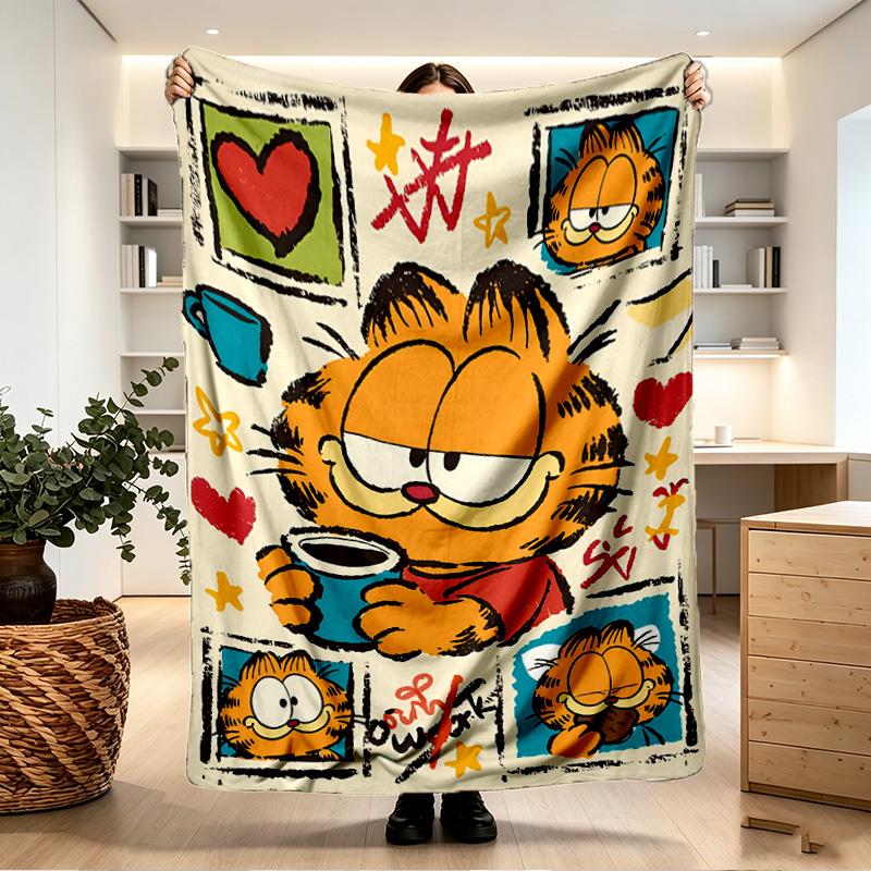Garfield Print Blanket - Soft & Comfortable, for Bedroom, Travel, Sofa, Home Decoration - Birthday Christmas Gift for Friend