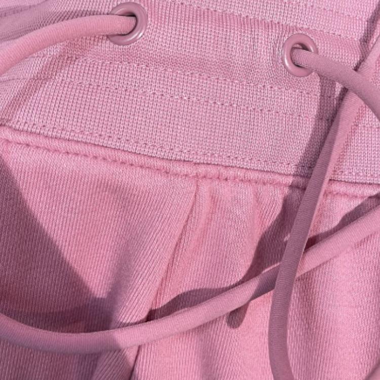 Nike Solid Color Comfortable Lace-Up Knitted Sports Pants Women Bottoms Pink FB5435-699