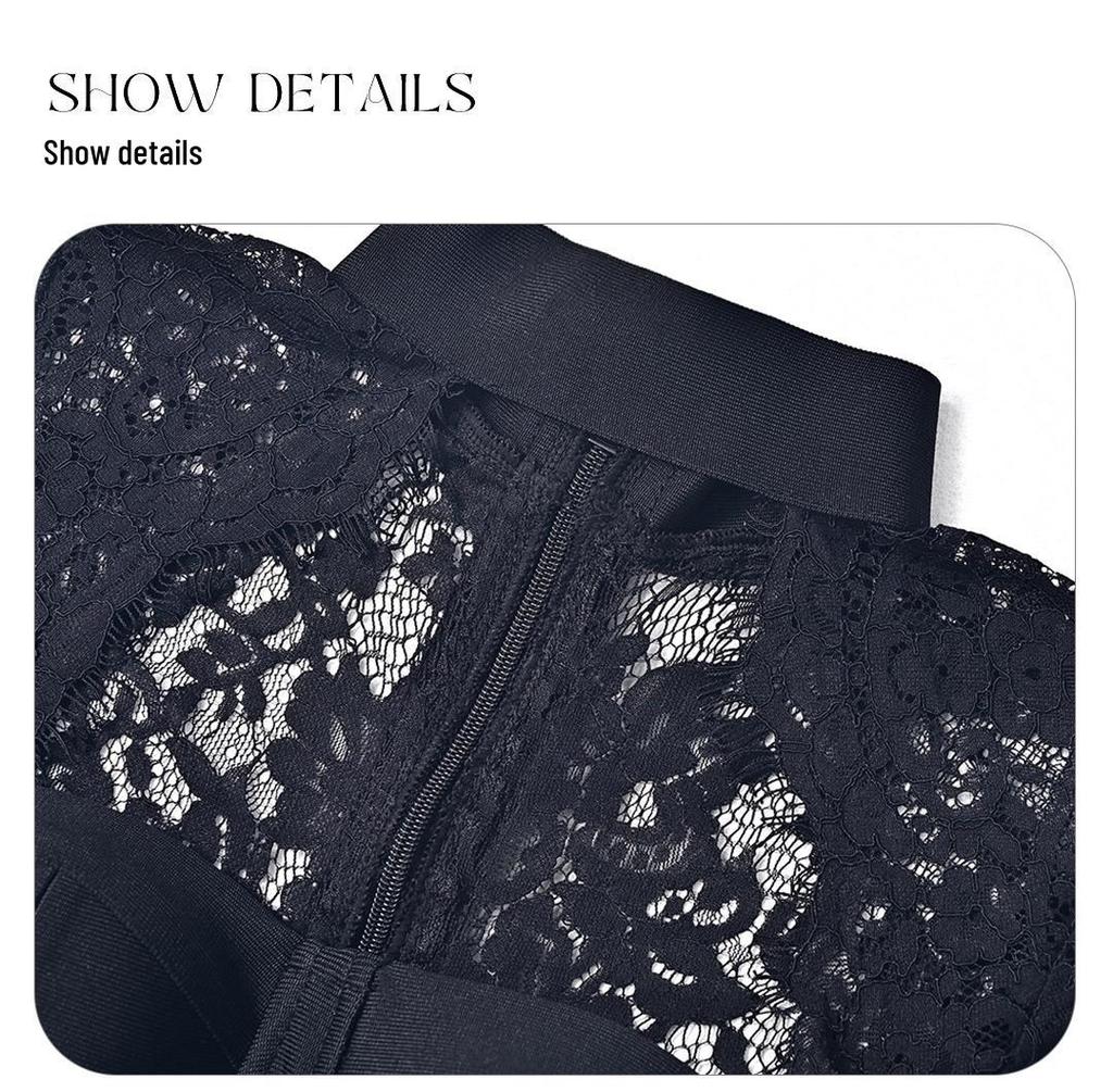 Tight Bandage Halter Lace Evening Gown - Sexy European/American Fashion for Autumn/Winter