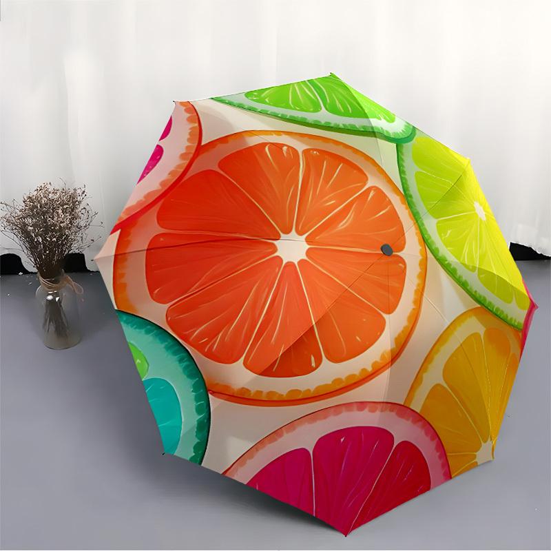 1pc Citrus Fruits Automatic Open/close Folding Umbrella, Compact Portable Travel Umbrella, Durable Construction yy251230135