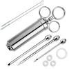 BBQ Seasoning Sauce Stainless Steel Meat Injector Durable Needle Kitchen Tools Grill Tool Cooking Syringe BBQ Cooking