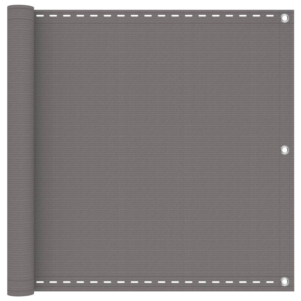 Balcony Privacy Screen Light Gray 75 X 300 Cm HDPE and Aluminum