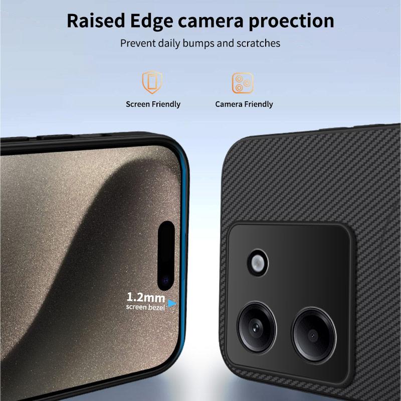 Luxury Black Carbon Fiber Wireless Charge Case For Xiaomi POCO M7 Pro Poco X7 Pro X6 Soft Magnetic Phone Cover POCO X6 Pro Cases