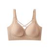 Lift and cross with non-marking gathering and showing large anti-sagging integrated fixed cup upper support bra