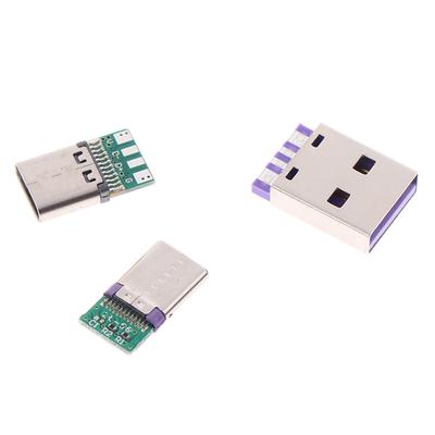 5 Stück USB 3.1 Typ C Stecker Lötdraht und Kabel Unterstützung Leiterplatte