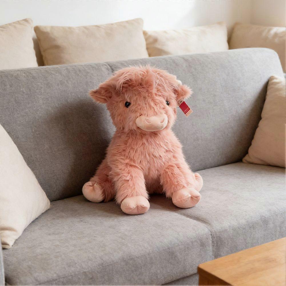 Pink Plush Highland Cow Stuffed Animal - 25CM/9.8IN Cute Soft Toy - Perfect Gift for Kids, Collectors & Animal Lovers
