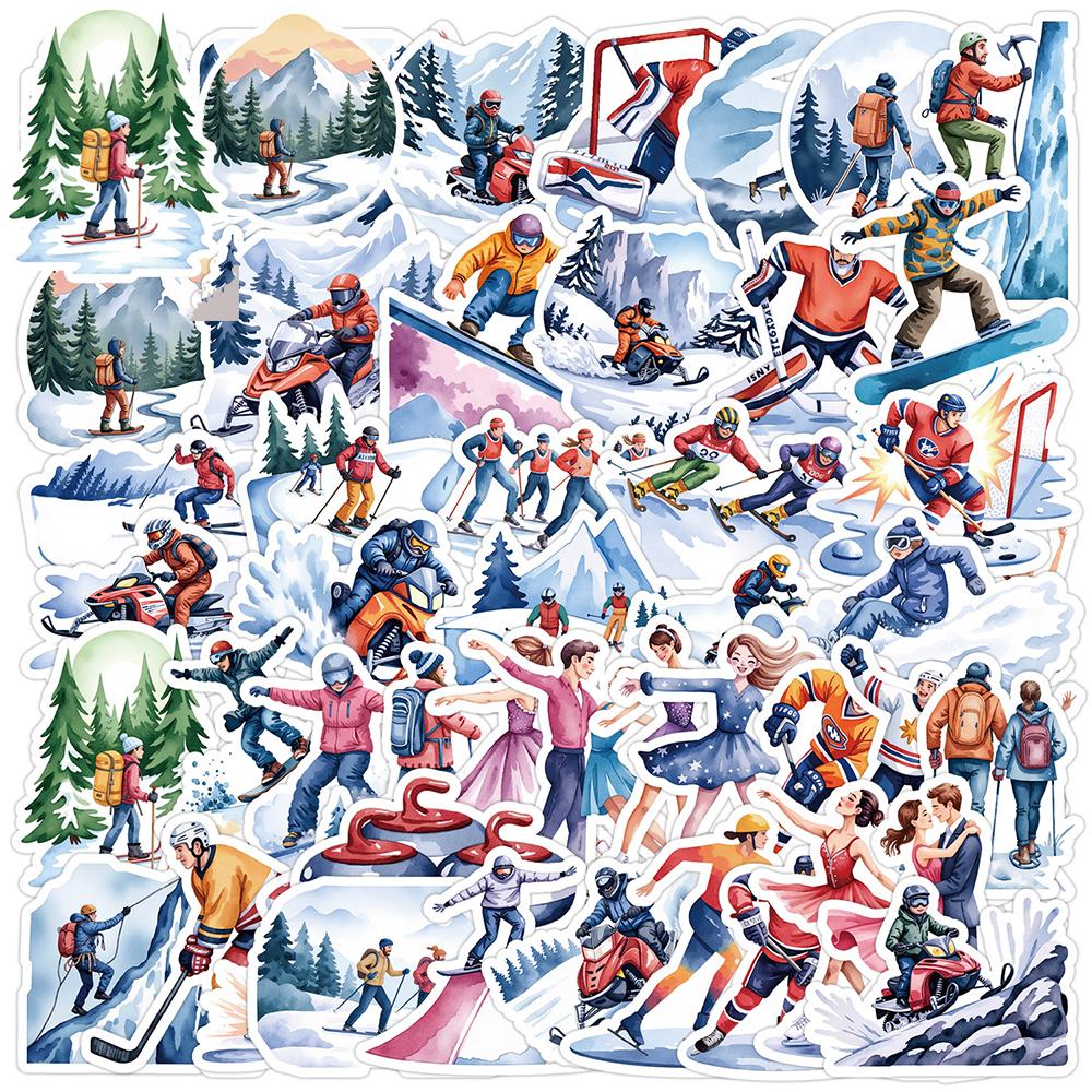 10/30/50 Stück Skifahren Surfen Outdoor-Sport Cartoon Aufkleber Graffiti Laptop Handy Gepäck Snowboard Coole Aufkleber-Sets