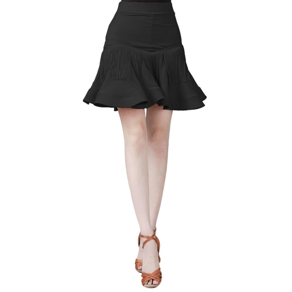 

Tassel Ballroom Dance Skirt Professional Rumba Dance Skirt Fashion Samba Dance Skirt for Women M чорний