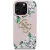 Guess Grained Roses Big 4G Logo Case For iPhone 16 Pro Pink